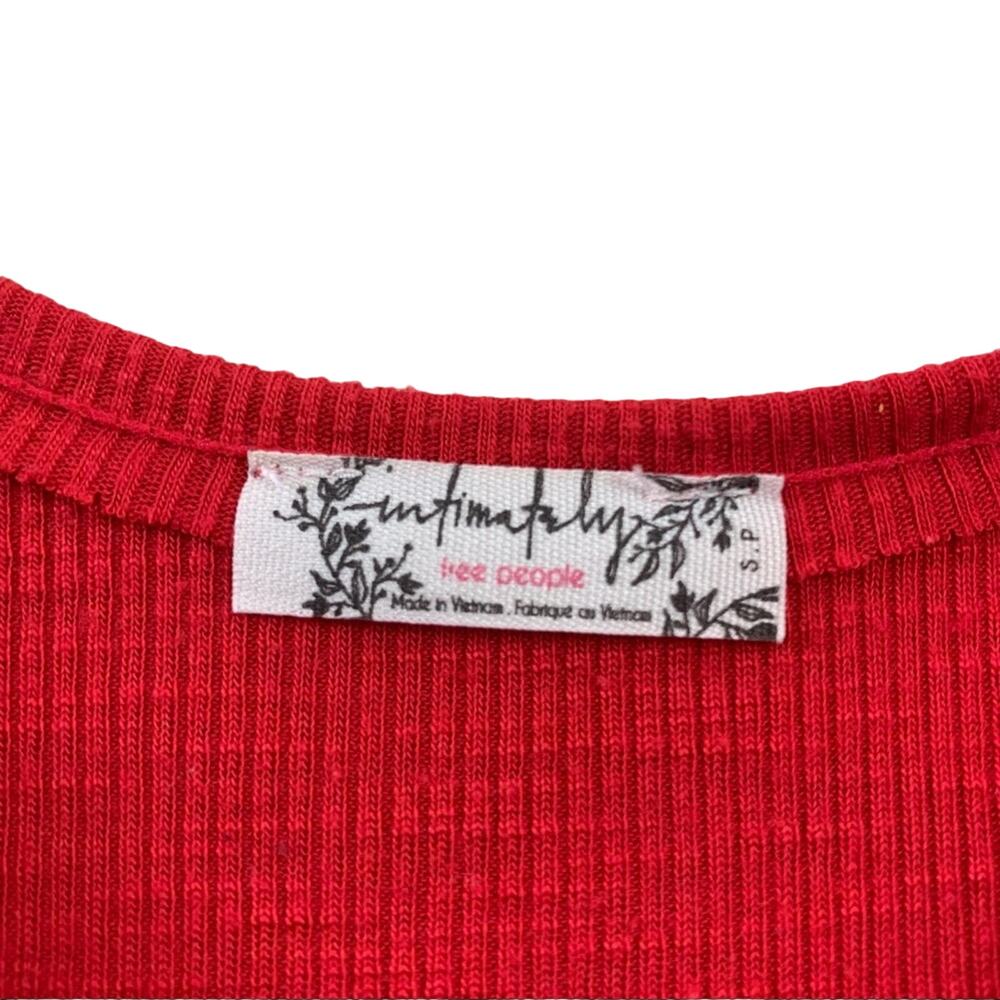 Free People Ribbed Red Racerback Tank Top - Picture 2 of 6
